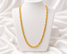 Gold Tone Diamond-Shaped Link Chain Necklace