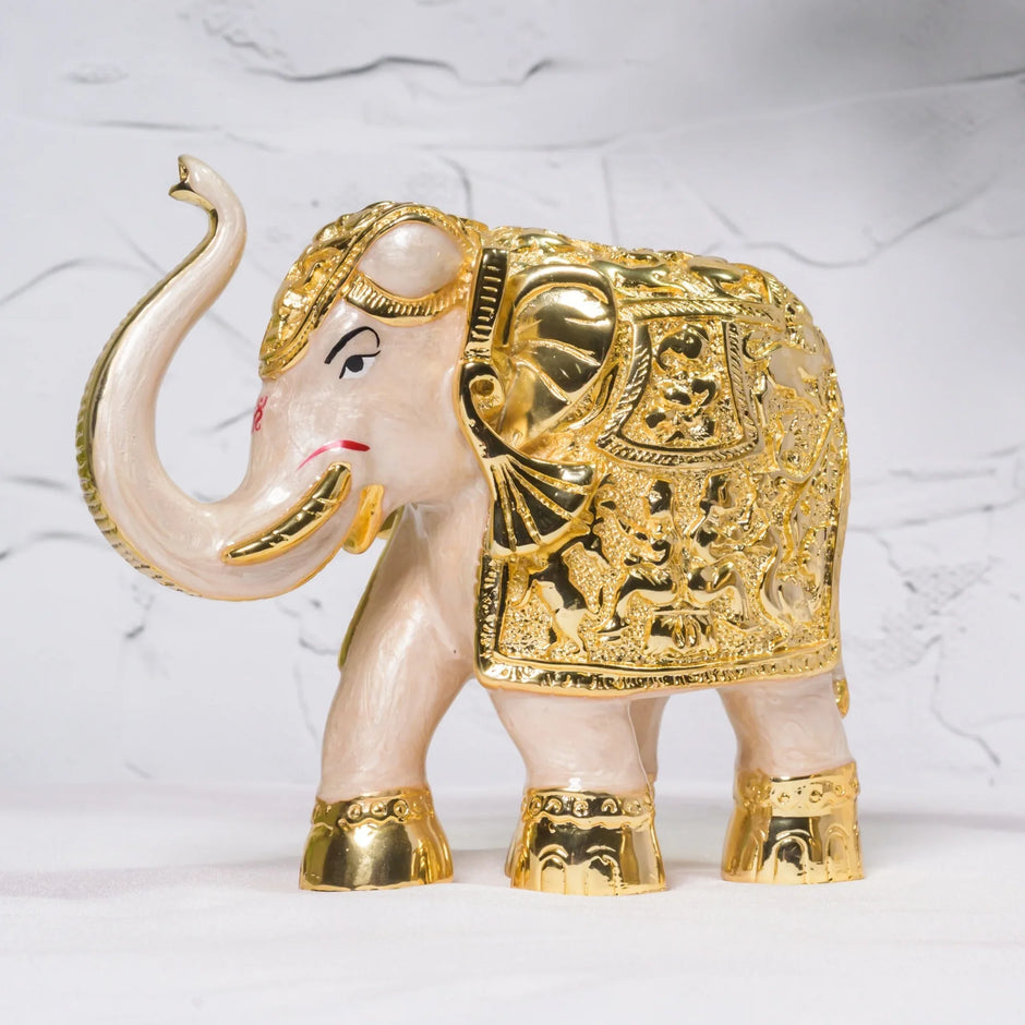 Elephant pearl white gold UP 03 - Varenya Galleria
