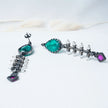Graceful Emerald Long Pearl Hanging Earrings in 925 Premium Silver Jewelry for Women