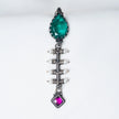 Graceful Emerald Long Pearl Hanging Earrings in 925 Premium Silver Jewelry for Women