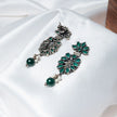 Emerald Spread Hanging Earrings in 925 Premium Silver Jewelry for Women