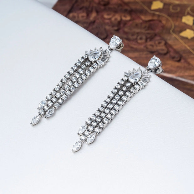 Epic Curtain Hanging Earrings in 925 Premium Silver Jewelry for Women