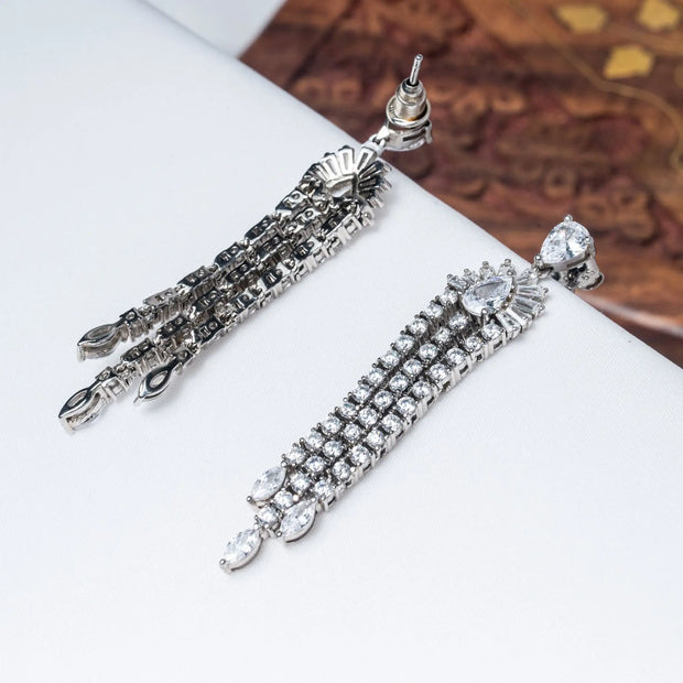 Epic Curtain Hanging Earrings in 925 Premium Silver Jewelry for Women