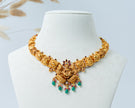 Lakshmi Temple Gold-Plated Choker with Green Beads