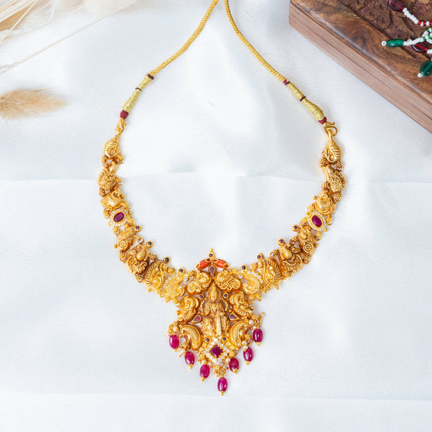 GP Choker 3 Gold Plated 925 Silver Temple Nakshi Choker Necklace