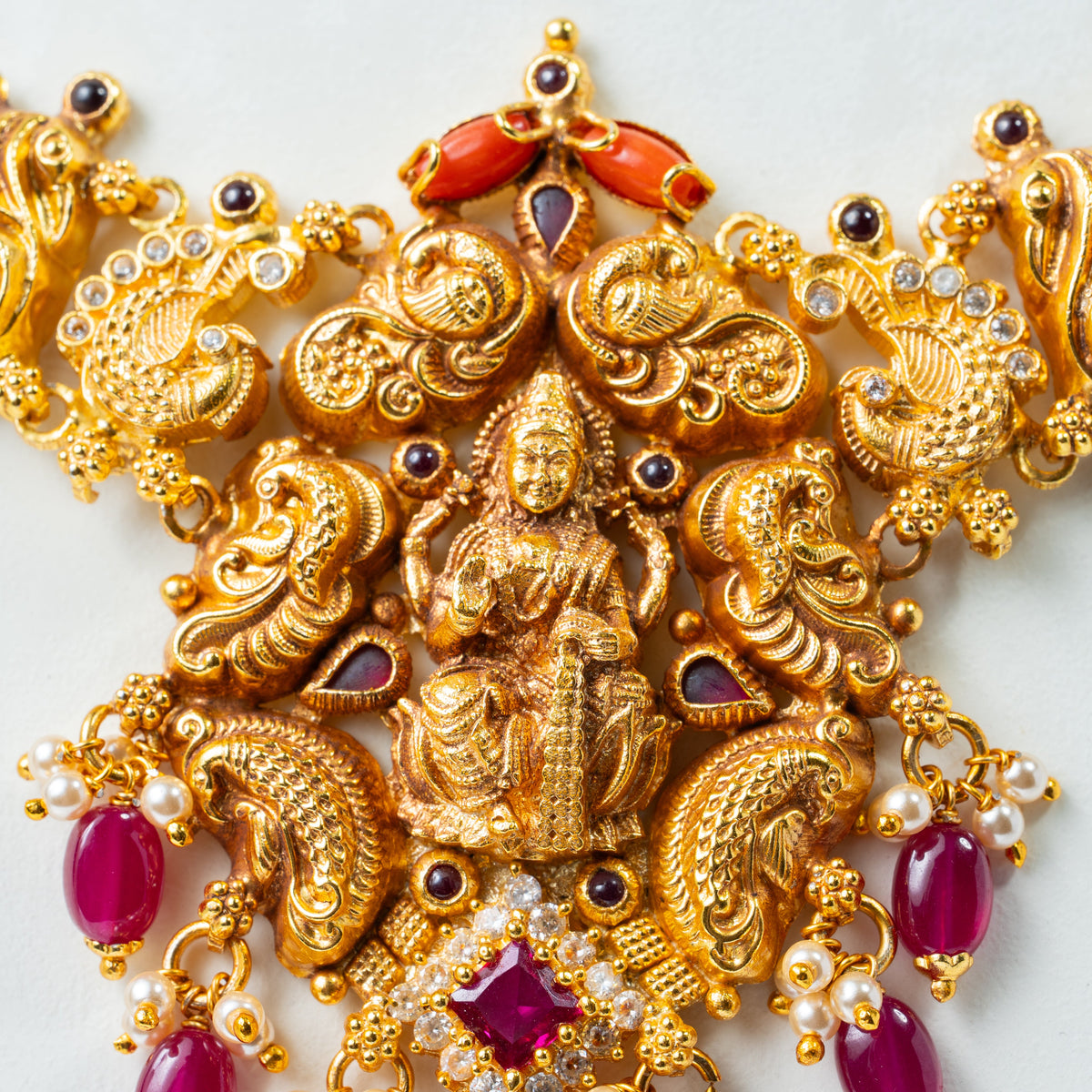 GP Choker 3 Gold Plated 925 Silver Temple Nakshi Choker Necklace