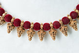 Maroon Thread Temple Motif Gold-Plated Necklace