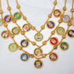 Ganapathi Paint Circles Necklace in 925 Premium Silver Jewelry