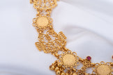 Traditional Gold-Plated Filigree Haram Necklace Set with Earrings