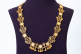 Traditional Gold-Plated Filigree Haram Necklace Set with Earrings