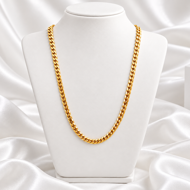 Classic Gold Tone Curb Chain Necklace
