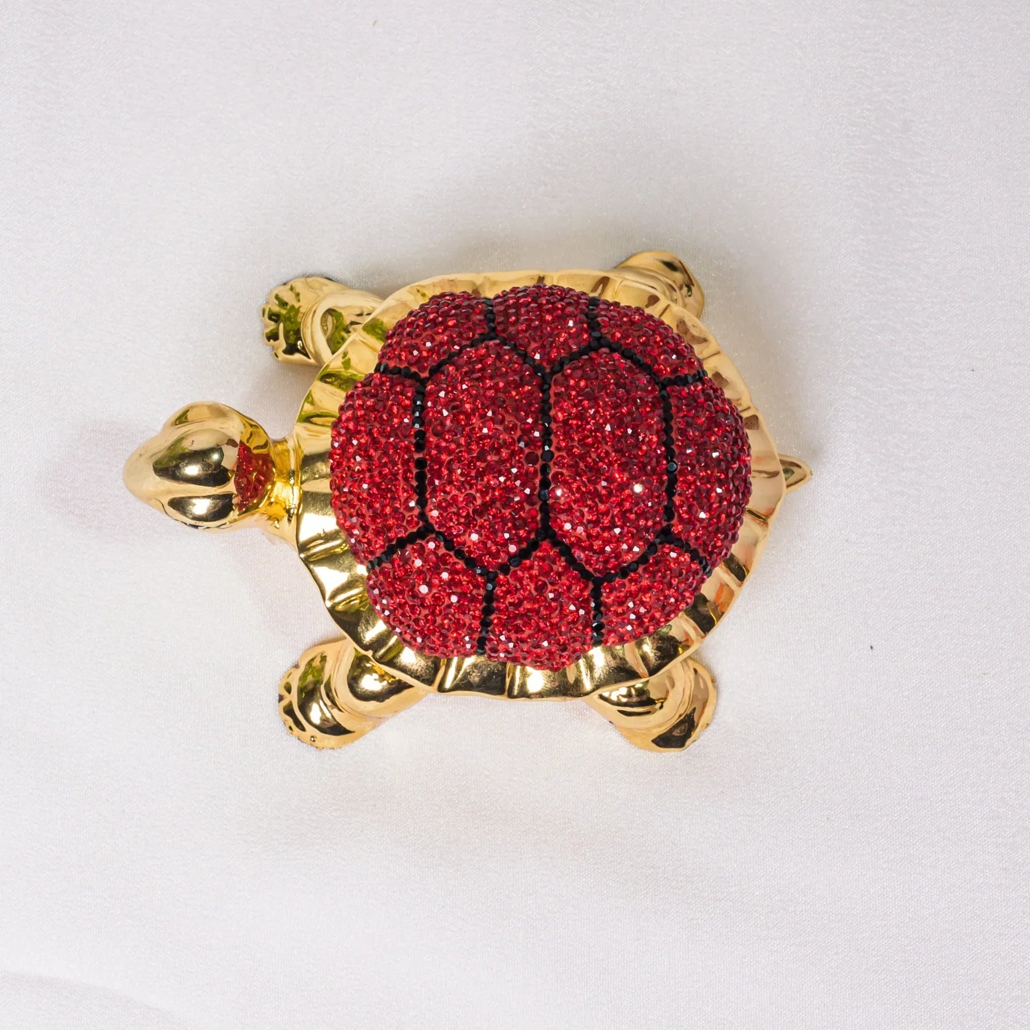 Gold tortoise wth diamond M - Varenya Galleria