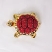 Gold tortoise wth diamond M - Varenya Galleria