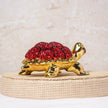 Gold tortoise wth diamond M - Varenya Galleria