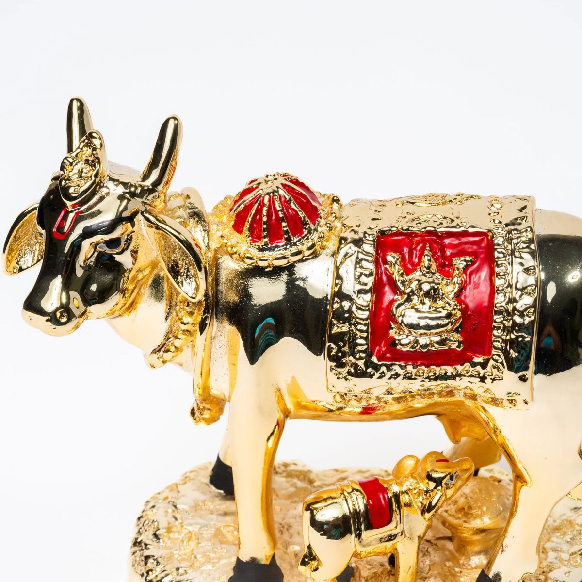 925 Premium Silver Gold Matte Cow with Calf Medium Idol