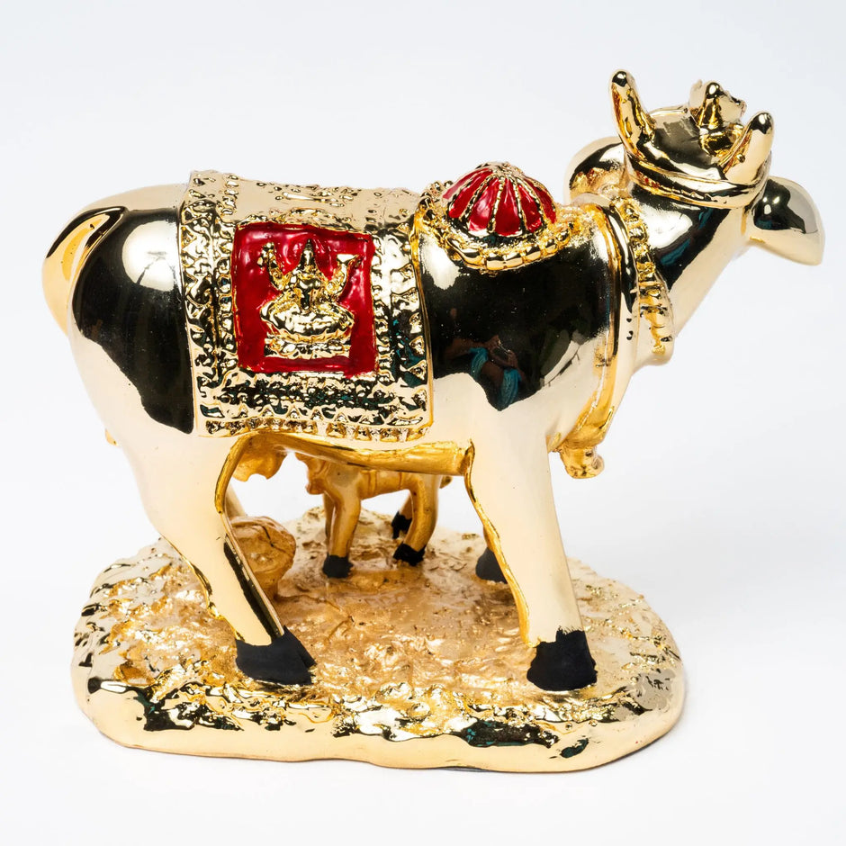 925 Premium Silver Gold Matte Cow with Calf Medium Idol