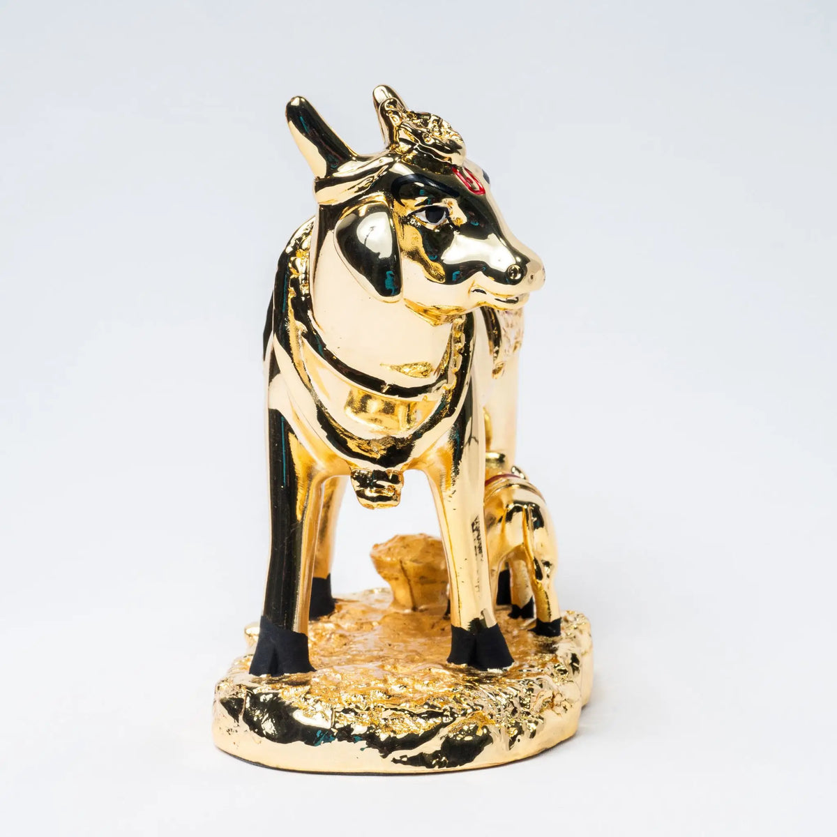 925 Premium Silver Gold Matte Cow with Calf Medium Idol