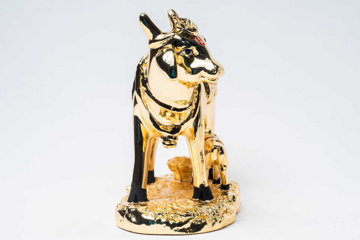 925 Premium Silver Gold Matte Cow with Calf Medium Idol