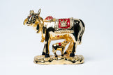 925 Premium Silver Gold Matte Cow with Calf Medium Idol