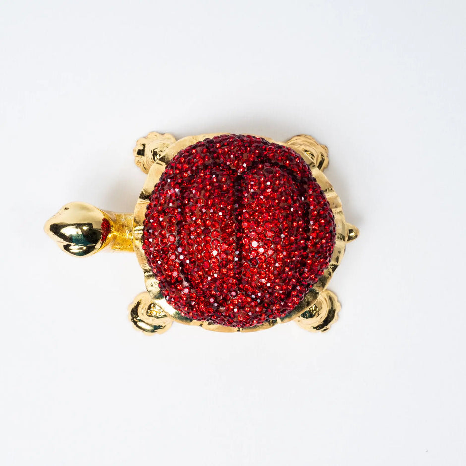925 Premium Silver Gold Tortoise with Diamond Small Idol