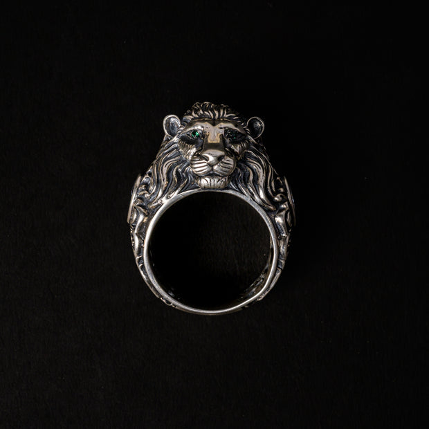 Green Eye Lion Ring