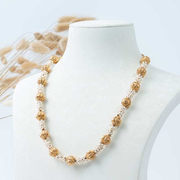 Traditional Gold-Plated Pearl Gundu Haram