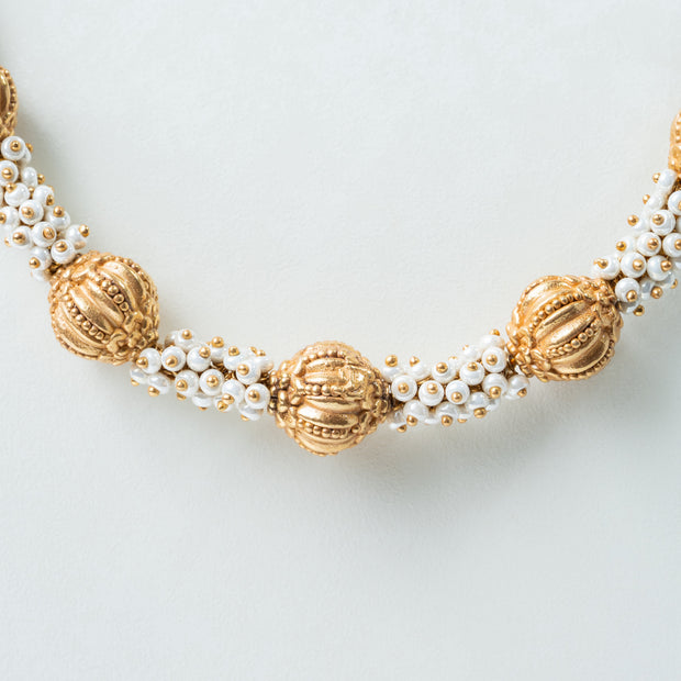 Traditional Gold-Plated Pearl Gundu Haram