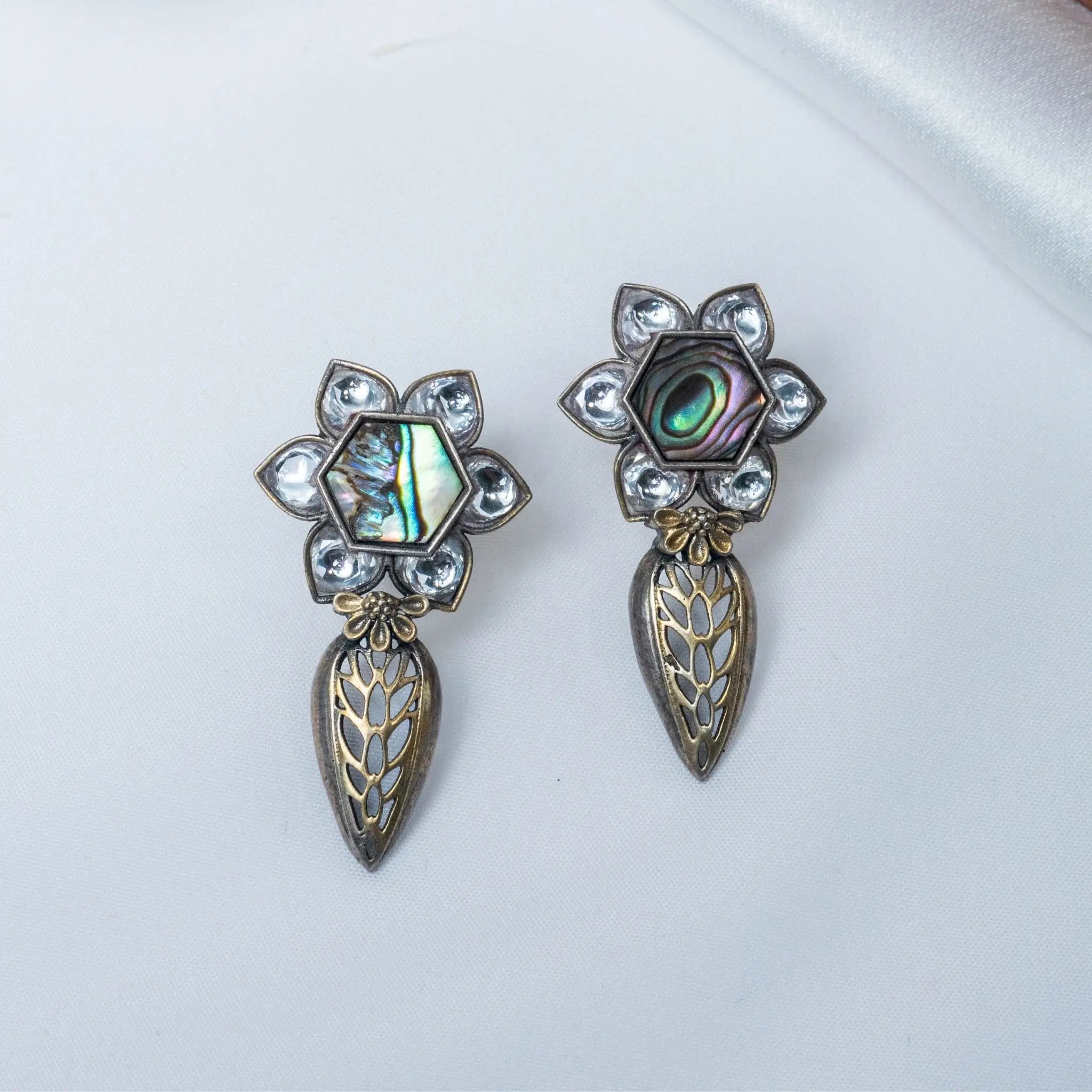 925 Premium Silver Hexaflower Silver Stud Earrings