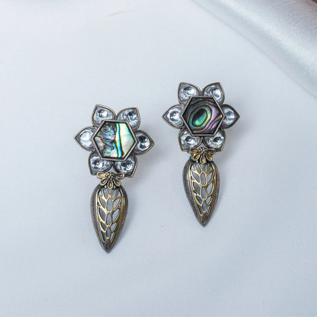 925 Premium Silver Hexaflower Silver Stud Earrings