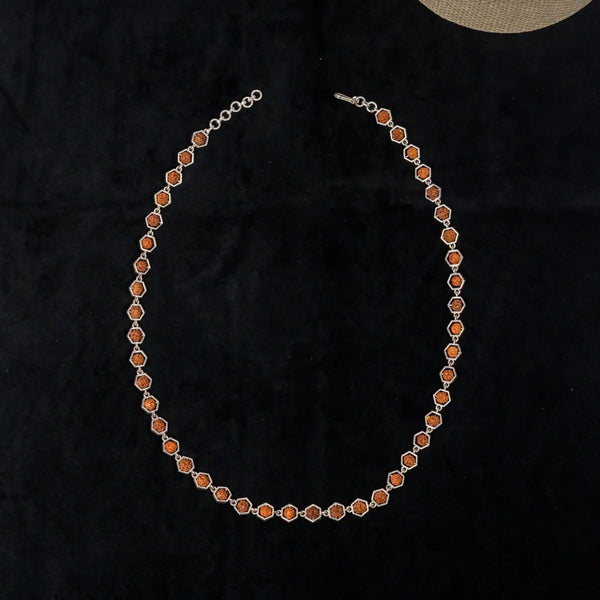 Honeycomb Rudraksh Neck Chain in 925 Premium Silver Jewelry for Women