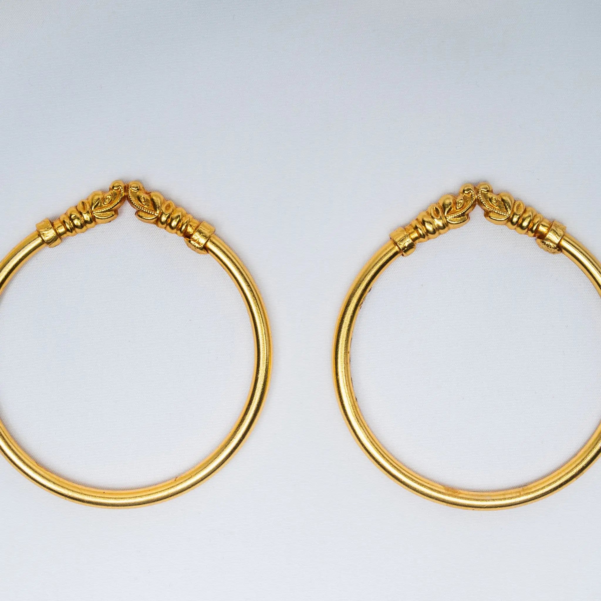 925 Premium Silver Traditional Gold Finish Kada Bangle