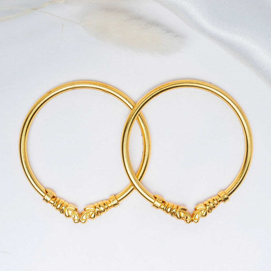 925 Premium Silver Traditional Gold Finish Kada Bangle