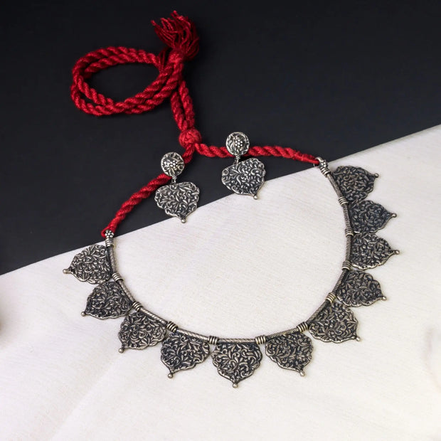 Elegant Leaf Necklace Set in 925 Premium Silver Jewelry for Women