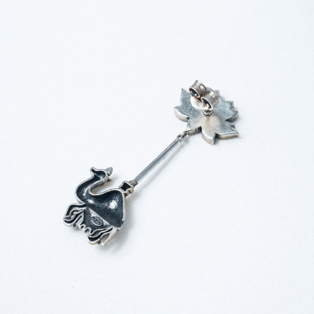 925 Premium Silver Lotus Camel Hanging Earrings