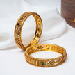 925 Premium Silver Muldesign Gold Finish Bangles (Pair)
