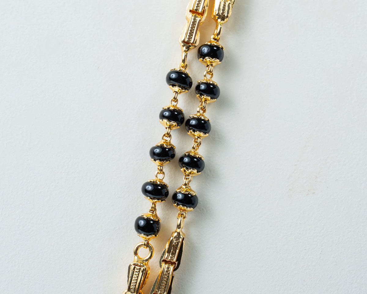 Traditional Double-Line Black Bead Mangalsutra Chain