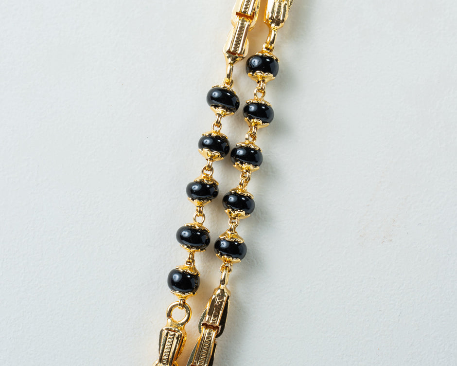Traditional Double-Line Black Bead Mangalsutra Chain