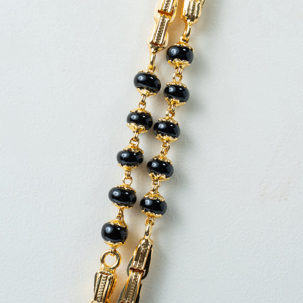 Traditional Double-Line Black Bead Mangalsutra Chain