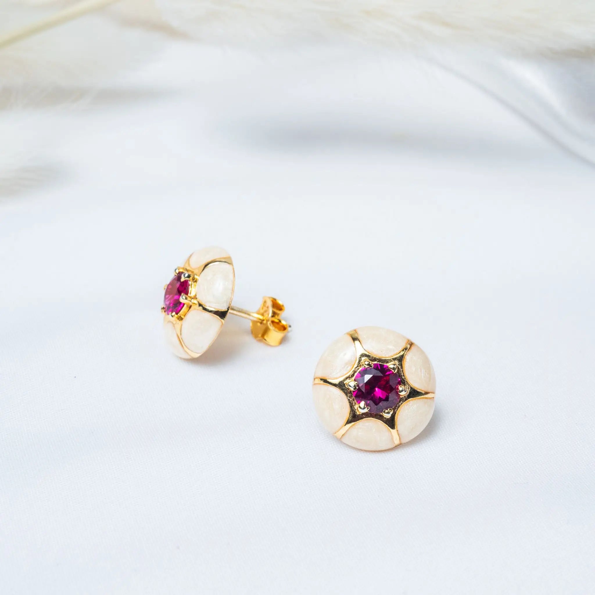 925 Premium Silver Marble Stud Earrings