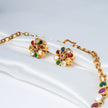 925 Premium Silver Monoline Navratna Necklace Set