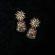 925 Premium Silver Moonstone Flower Semi Hanging Earrings
