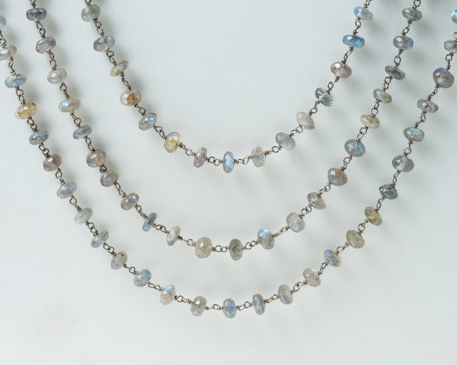Oxidised Silver Elephant Multi-Layer Beaded Necklace