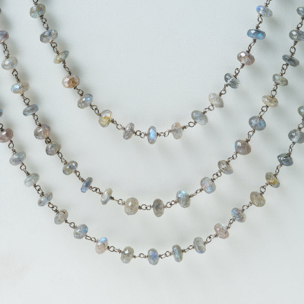 Oxidised Silver Elephant Multi-Layer Beaded Necklace