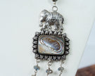 Oxidised Silver Elephant Multi-Layer Beaded Necklace