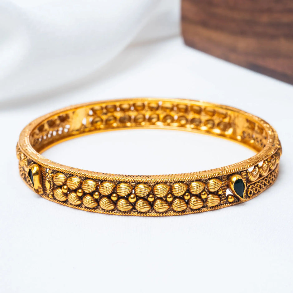 925 Premium Silver Multeran Gold Finish Bangles (Pair)