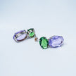 Nebula Green Purple CZ Earrings in 925 Premium Silver Jewelry for Women