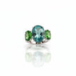 Nebula Green Crystal Adjustable Ring in 925 Premium Silver Jewelry for Women