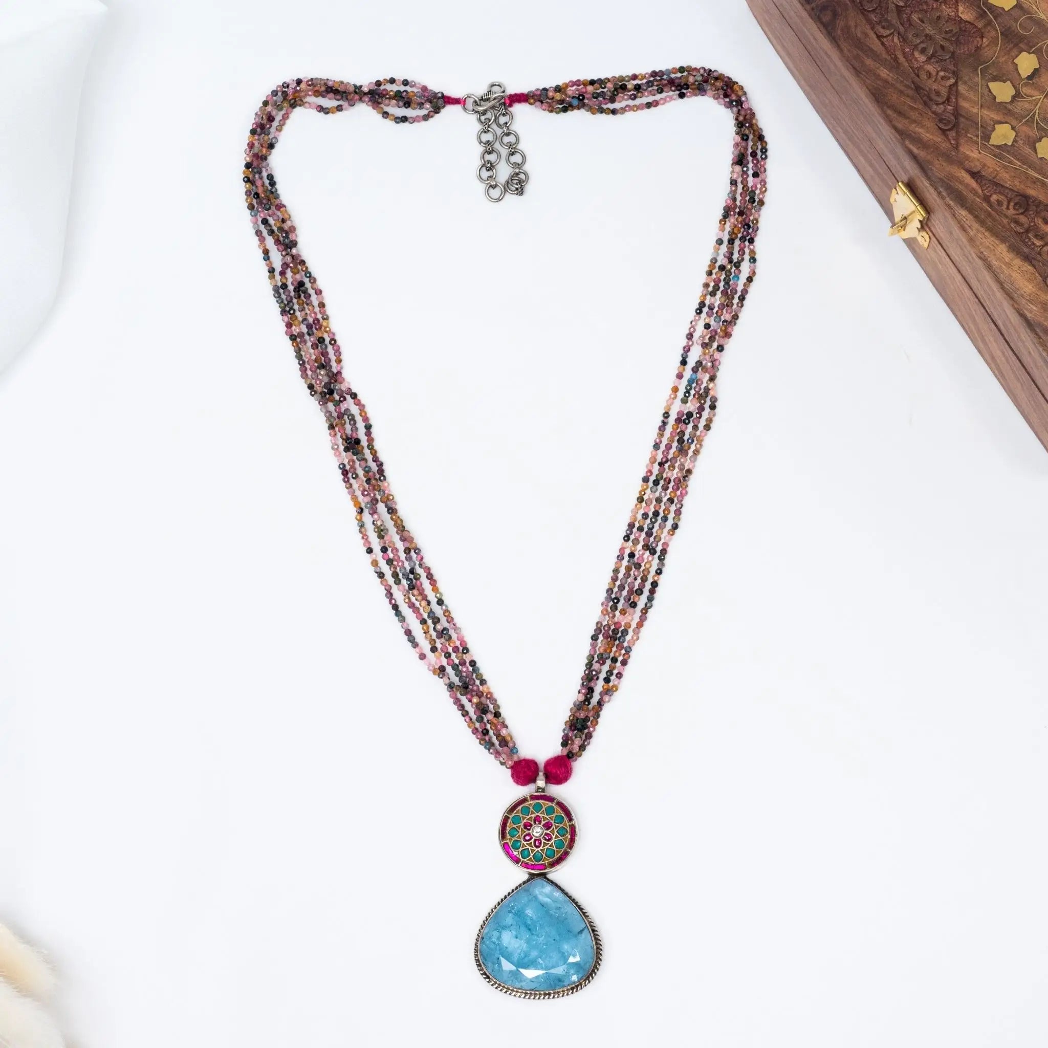 Royal Jaipur 925 Premium Ocean Sandstone Silver Necklace