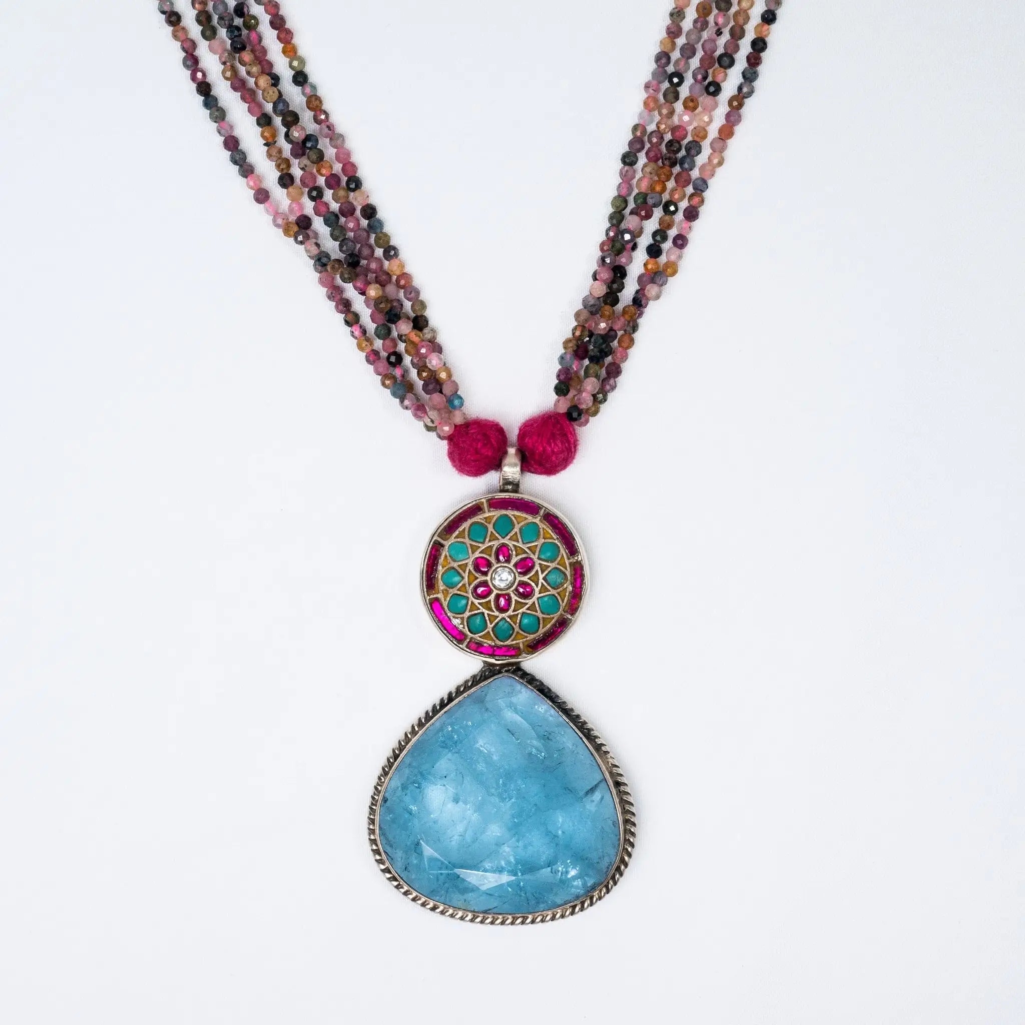 Royal Jaipur 925 Premium Ocean Sandstone Silver Necklace