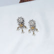 Octastar Kundan Silver Stud Earrings in 925 Premium Silver Jewelry